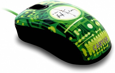 Мышь проводная  CANYON  CNL-MSO07 black/green