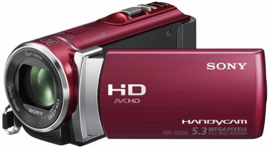 Видеокамера  SONY  HDR-CX200E красный