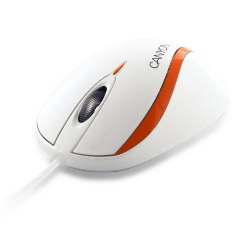Мышь проводная  CANYON  CNR-MSOPT6 white/orange