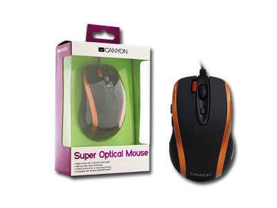 Мышь проводная  CANYON  CNR-MSD06N black/orange