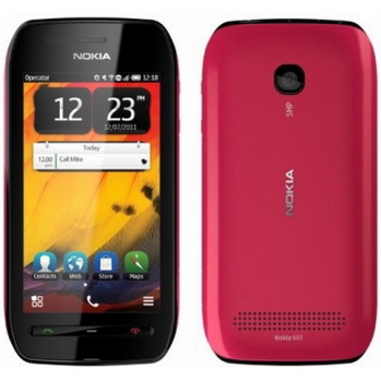 Смартфон  NOKIA  603 black-fuchsia