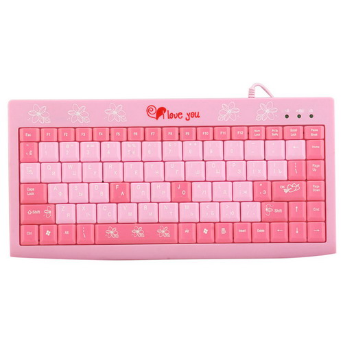 Клавиатура проводная  SVEN  4000 Standard Mini pink USB