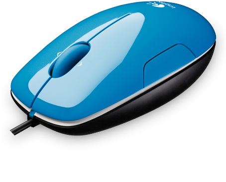 Мышь проводная  LOGITECH  LS1 Aqua-blue (910-001109)
