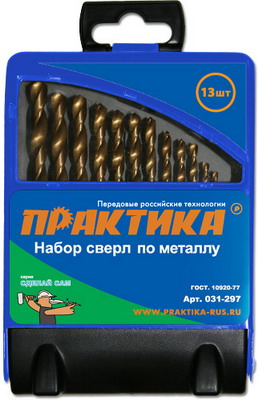 Набор сверл по металлу  ПРАКТИКА  13шт. (031-297)