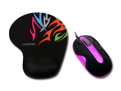 Мышь проводная  CANYON  CNR-MSPACK6 black/pink