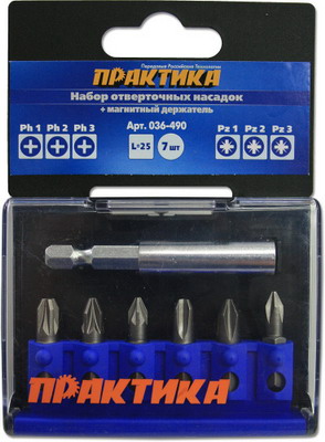 Набор бит  ПРАКТИКА  Профи 7шт (036-490)