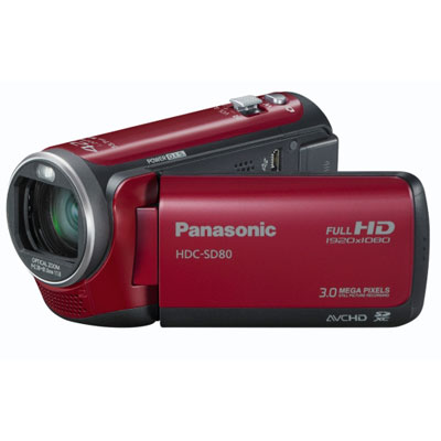Видеокамера  PANASONIC  HDC-SD80 красный