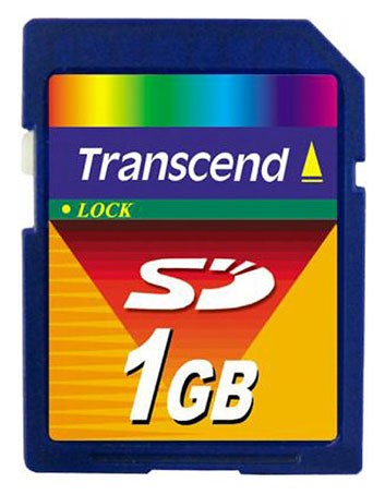 SD карта 1 Gb  TRANSCEND  TS1GSDC