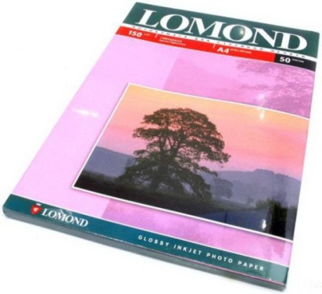 Фотобумага  LOMOND  Gloss A4 150 г/м.кв 50л
