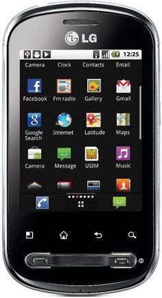 Смартфон  LG  P350 Optimus Me Titanium black