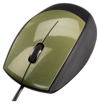 Мышь проводная  HAMA  M366 черный/хаки (Н-52387)