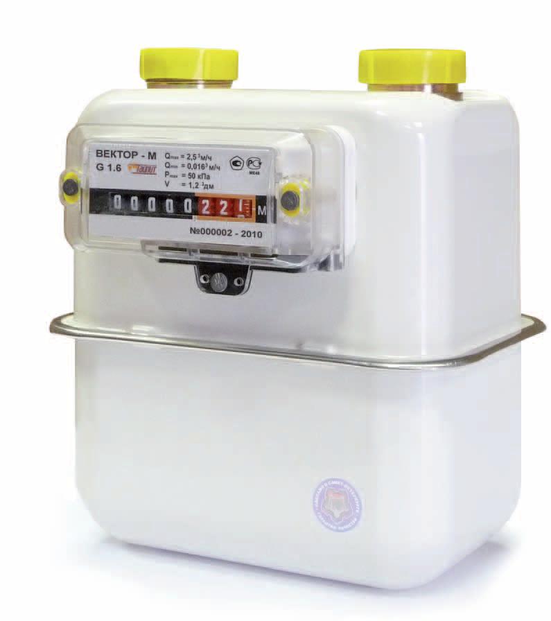 Счётчик газа  VEKTOR LUX  G-4  + штуцер  3/4"