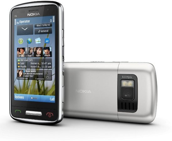 Смартфон  NOKIA  C6-01 silver