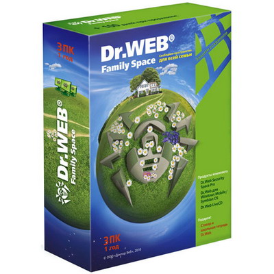 Продукт программный  Dr.Web  Family Space PRO 3ПК 1год