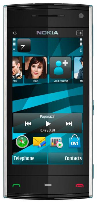 Смартфон  NOKIA  X6-00 8Gb Azure