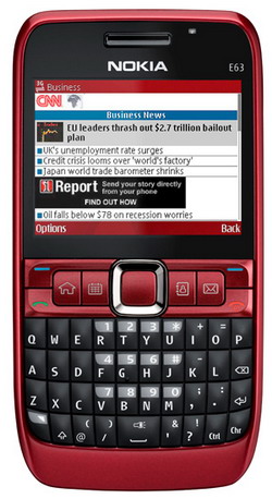Смартфон  NOKIA  E63-1 Ruby red