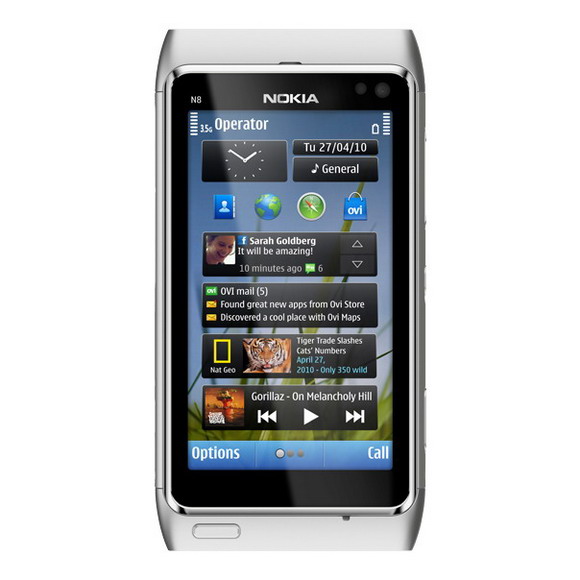 Смартфон  NOKIA  N8-00 silver white