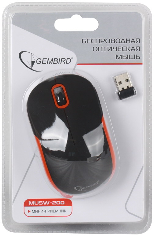 Мышь беспроводная GEMBIRD MUSW-200BKO