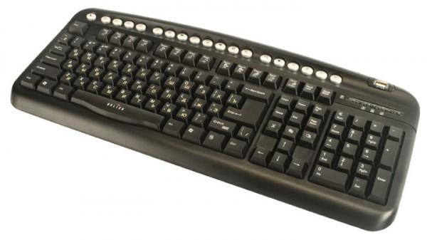 Клавиатура проводная  OKLICK  320M Multimedia (PS/2+ USB)+ USB black