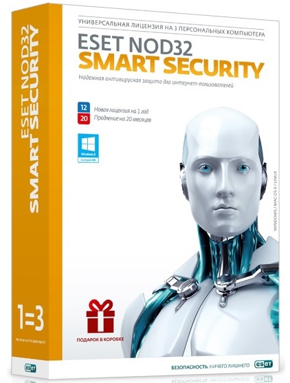Антивирус  ESET  NOD32 Smart Security+Bonus 3ПК 1г DRMCNOD32ESS1220BOX11