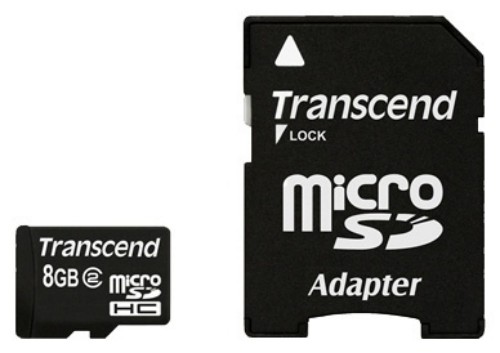 SD micro  карта 8 Gb  TRANSCEND  HC class 2