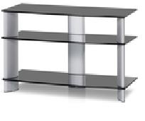 Тумба ТВ  HOLDER  PL-18110 алюм.+черн. стекло