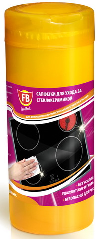 Салфетки  FEEDBACK  для стеклокерамики 80 шт