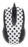 Мышь проводная лазерная  G-CUBE  A4-GLBW-73PD USB (Polka Dottie)