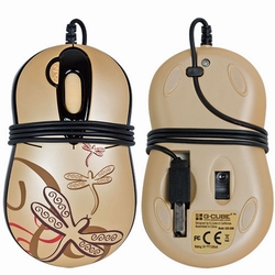 Мышь проводная  G-CUBE  GOE-6DN USB (песок)