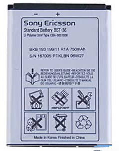 Аккумулятор  SONY-ERICSSON  BST-36