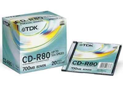 CD-R  TDK  52х slim