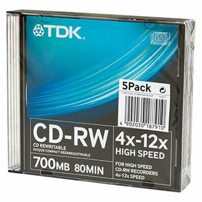 CD-RW  TDK 4x-12x