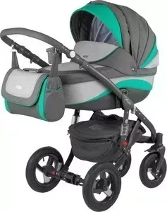 Коляска ADAMEX 3 в 1 Barletta New, (серый + светло-серый + мятный B-2 а.к. F-4) (GL000502502)