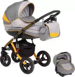 Коляска ADAMEX 3 в 1 Aspena Grand Collection, (серый + желтый YEL+BL) (GL000391244)