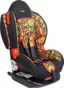 Автокресло SIGER ART Кокон ISOFIX хохлома, 1-7 лет, 9-25 кг, группа 1/2