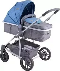 Коляска трансформер Lorelli S-500 + накидка на ножки Сине-серый / BlueGrey 1680
