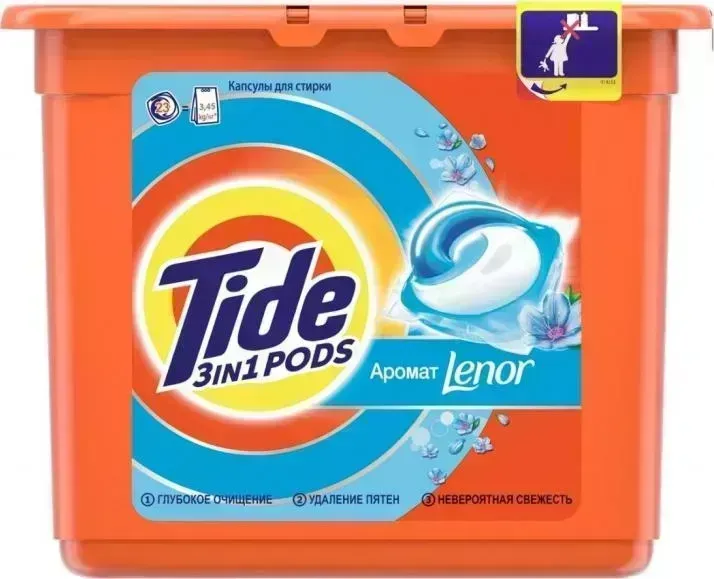 Средство для стирки Tide Со свежестью от Lenor в капсулах (23шт)
