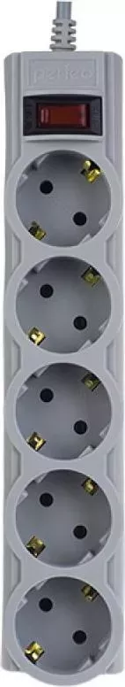 Сетевой фильтр  Perfeo PF-A4715 (5 роз, 1,8м) серый