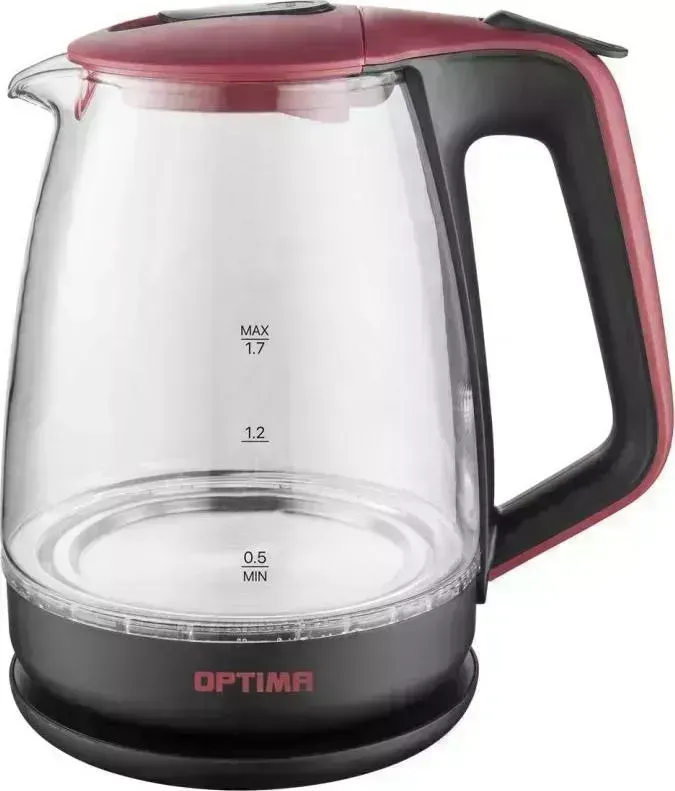 Чайник электрический OPTIMA EK-1718G бордово-черный