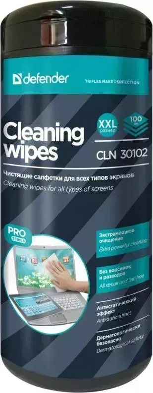 Средство для ухода за техникой DEFENDER CLN 30102 Pro 100шт Салфетки экранов