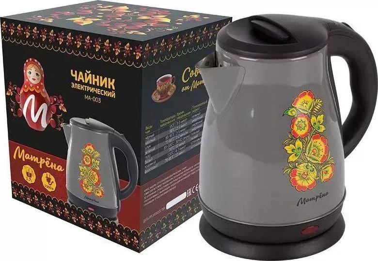 Чайник Матрена MA-003 серый хохлома