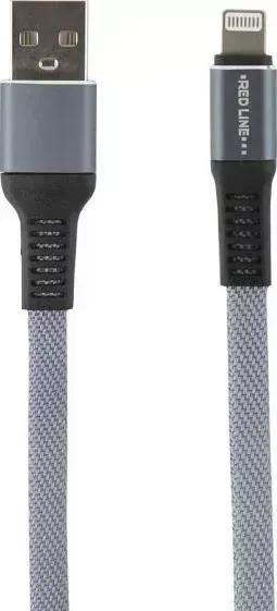 Кабель  RedLine Flat USB-Lightning серый