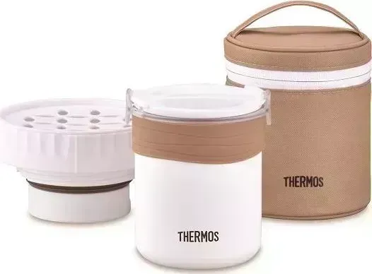 Термос THERMOS JBS-360 0.36л бежевый/белый с чехлом (135223)