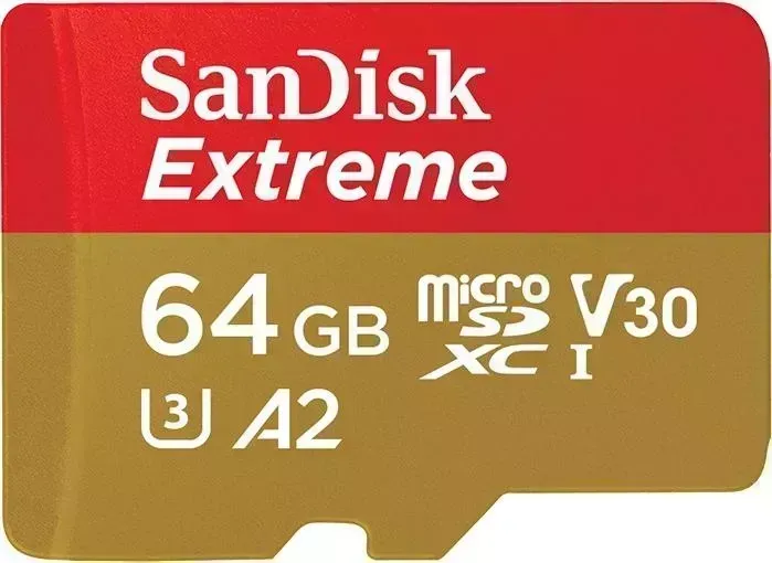 Карта памяти SANDISK microSDXC 64GB Extreme SDSQXA2-064G-GN6AA (+ SD Adapter)