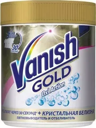 Средство для стирки ACTION Vanish (3025350) Cristal Gold Oxi Пятновыводитель-порошок 0,5кг банка