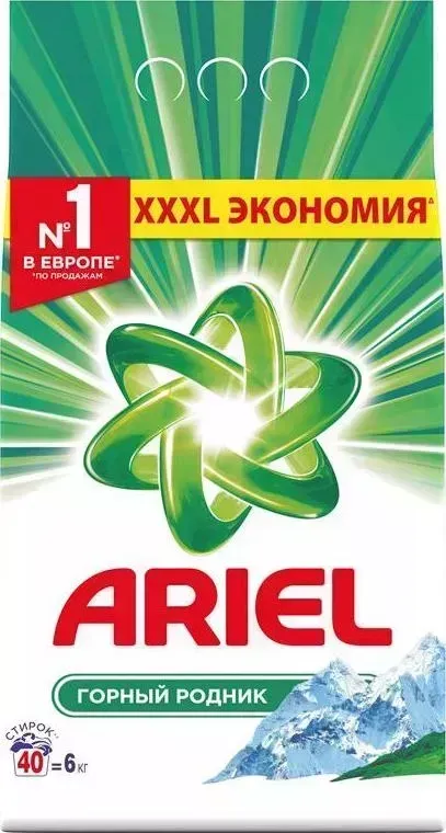 Средство для стирки Ariel Горный Родник автомат Порошок для стирки 6кг (81580205)