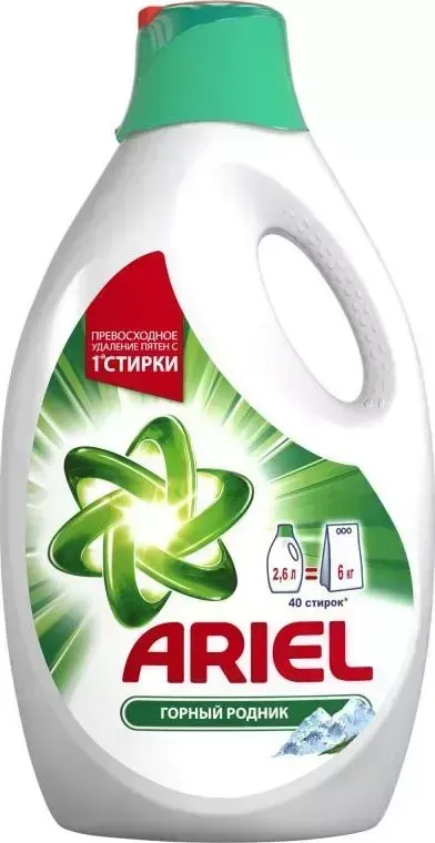 Средство для стирки Ariel Горный Родник Гель для стирки 2,6л (81638493)