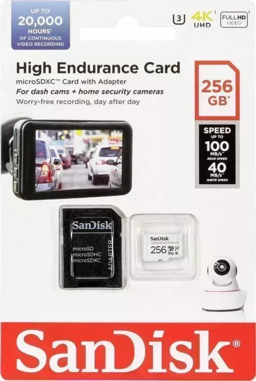 Карта памяти SANDISK microSDHC 256GB High Endurance SDSQQNR-256G-GN6IA ( + adapter)