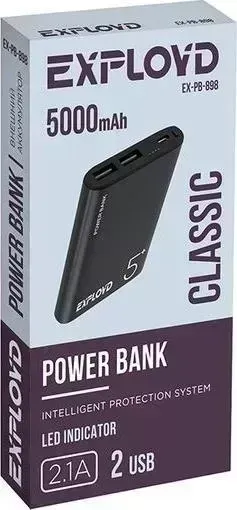 Внешний аккумулятор  EXPLOYD EX-PB-898 5000mAh черный