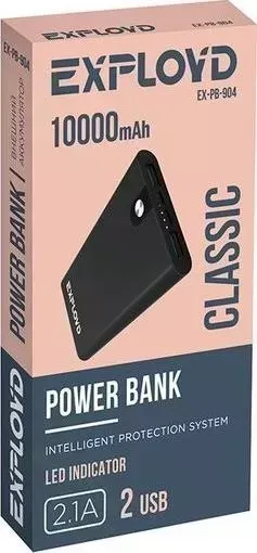 Внешний аккумулятор  EXPLOYD EX-PB-904 10000mAh черный